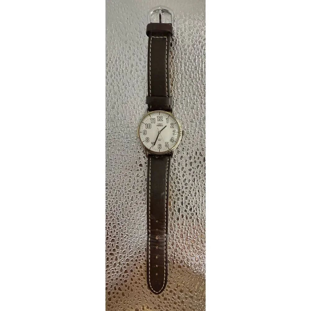 Timex Men’s Indiglo Quartz Wristwatch Water Resistant Stainless Steel